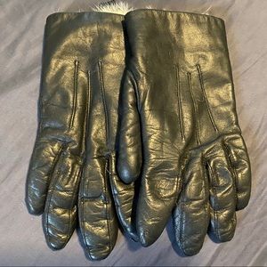 Small Black Fur-Lined Wilson’s Leather Gloves